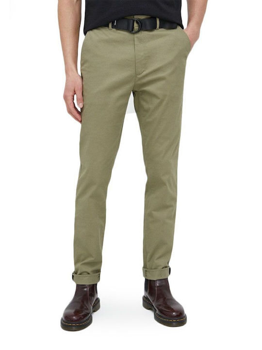 Trousers Chino Elastic in Slim Fit Green