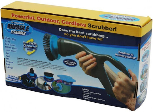 Plastic Cleaning Brush with Handle Black