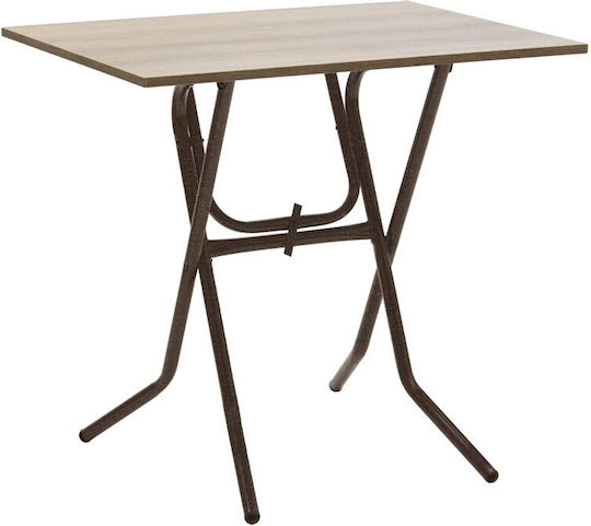 Clack Masă Pliabilă pentru Bucătărie Din Lemn cu Ramă Metalică 80x60x75 cm