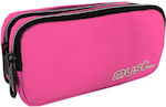 Must Fabric Pink Fluo Pencil Case Monochrome Plus Colored 584960 with 2 Compartments 000584960