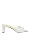 Δερμάτινα Mules με Χοντρό Χαμηλό Τακούνι Off White