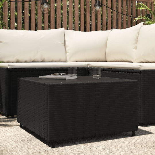 Sitting Room Outdoor Free Standing Rattan Table Black 50x50x30cm