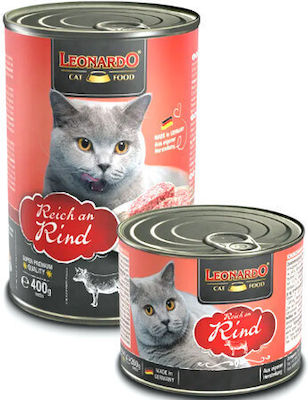 Leonardo Rind Nasses Katzenfutter für Katze in Dose mit Kalb 400gr 07348