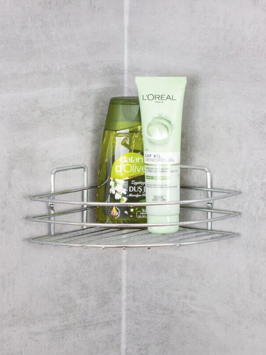 Metalife Metallic Corner Wall-Mounted Bathroom Shelf with 1 Tier 18x18x8cm