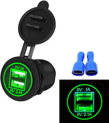 Motorcycle Phone Charger with 2 USB Ports