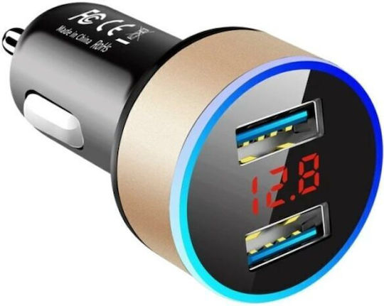 Treqa CS-321 Auto-Ladegerät 3.1A Schnellladung mit Anschlüssen: 2xUSB Silber Farbe