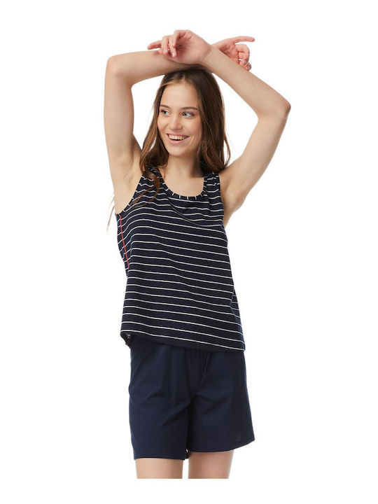 Minerva Set Summer Women's Pajamas Navy Blue