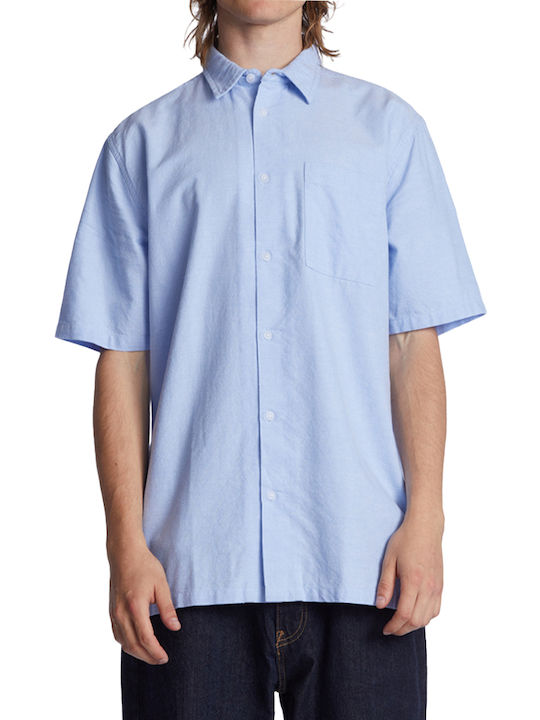 Boxed Ox Short-sleeved Cotton Shirt Celestial Blue