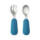 Baby Cloud Baby Set with Fork made of Metal for 12+ months Blue 2pcs