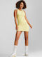 Classics Sommer Mini Sportliches Ärmelloses Kleid Gelb