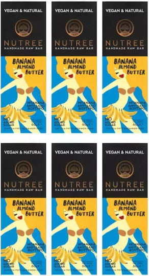 Nutree Energy Bar / Raw with Banana & Almond Butter No Added Sugar 6x50g