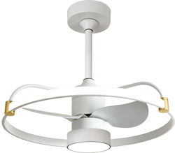 Lineme Alena Ceiling Fan 60cm with Light and Remote Control White