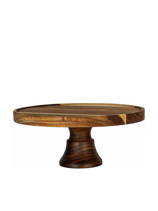 Suport Pentru Prăjituri Din Lemn Ø35cm Cu Suport 12cm Wenge Cu Ulei Ecologic Fără Capac GARIBALDI UWS01-3312-WG