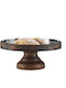 Τουρτιέρα ξύλινη φ30cm, με πόδι 12cm, Wenge με οικολ. λάδι, (χωρίς το καπάκι), GARIBALDI UWS01-2812-WG