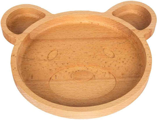 Bear Lemn Platou pentru aperitive 3 Locuri Maro L20xl24xH2cm 1buc