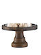 Τουρτιέρα ξύλινη φ25cm, με πόδι 12cm, Wenge με οικολ. λάδι, (χωρίς το καπάκι), GARIBALDI UWS01-2412-WG
