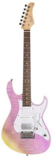 Cort G280 Select Series Electric Guitar with SSH Pickup Configuration Trans Chameleon Purple
