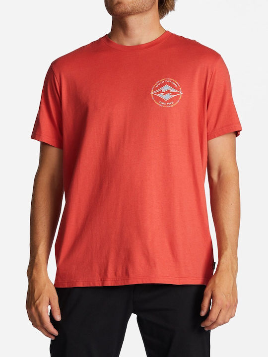 Billabong Rotor Diamond Ανδρικό T-shirt Dark Coral με Στάμπα