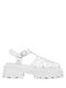 Windsor Smith Leather Women's Sandals White with Chunky Medium Heel
