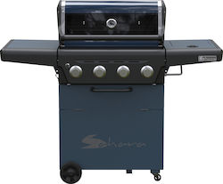 Sahara BBQ X450 Gas Grill with 4 Burners 18.7kW and Side Hob