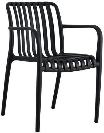 Scaun de exterior Polipropilenă Negru 45.5x56.5x80.5cm
