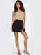 Satin Mini Skirt Black