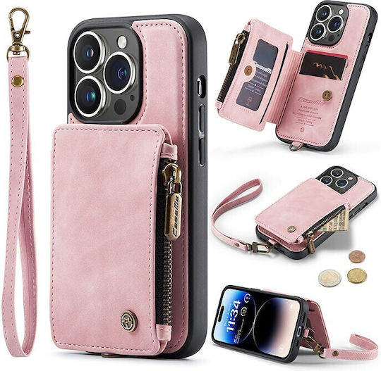 Caseme C20 Back Cover Πλαστικό με Υποδοχή για Κάρτες Ροζ (iPhone 14 Pro Max)