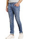 Men's Jeans Pants Elastic with Slim Fit Medium Blue Denim