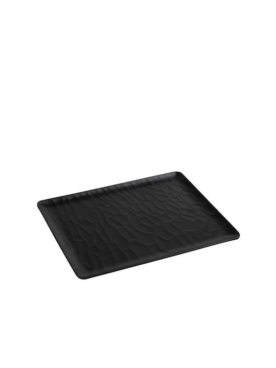 Espiel Wavy Matte Servierplatte Rechteckig Kunststoff Black 32.5x26.5cm 6Stück