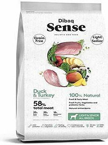 Sense Holistic Light and Senior Du 12kg Ξηρά Τροφή χωρίς Σιτηρά για Ηλικιωμένους Σκύλους με Γαλοπούλα και Πάπια