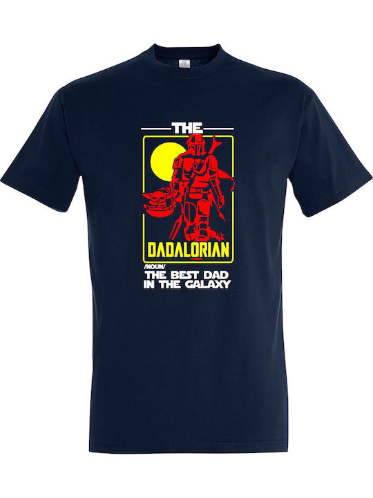 T-Shirt Unisex "Star Wars The Dadalorian Der beste PAPA in der Galaxie" Französisch Marineblau