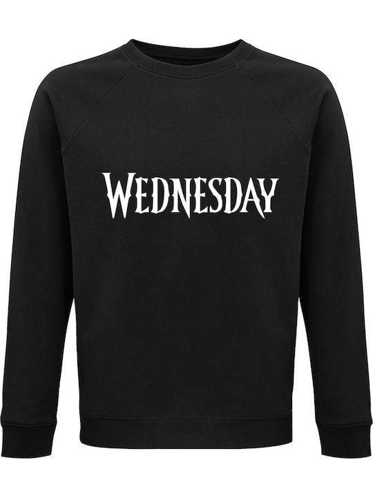 Sweatshirt Unisex Bio " Wednesday Addams Schriftzug " Schwarz