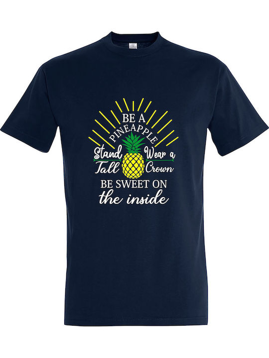 T-shirt Unisex " Be A Pineapple " French Navy