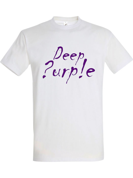 Tricou unisex "Deep Purple" alb