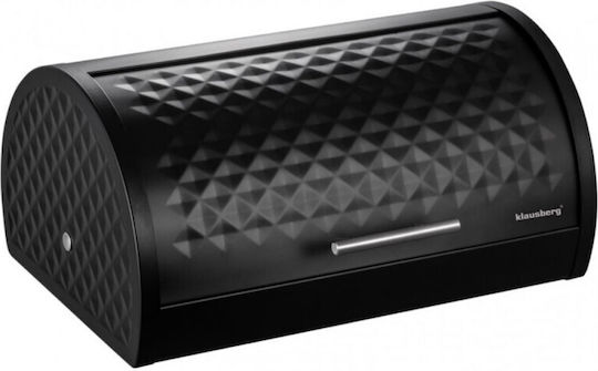 Klausberg Brotkasten mit Deckel Inox Schwarz 38x28x18.5cm