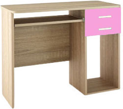 No 8 Детско бюро от меламин Oak-Pink 100x55x80см