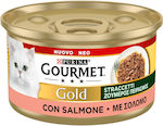 Gourmet Ζουμερός Πειρασμός Nasses Katzenfutter für Katze in Dose mit Lachs 85gr