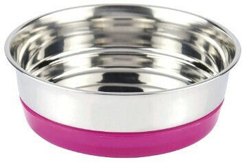 Croci Metallisch Schalen Futter & Wasser für Hund & Katze auf Basis von 470ml in Fuchsia Farbe