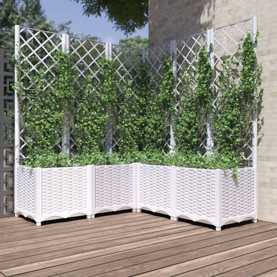 vidaXL Planter Box Plastic White 120x120x136cm.