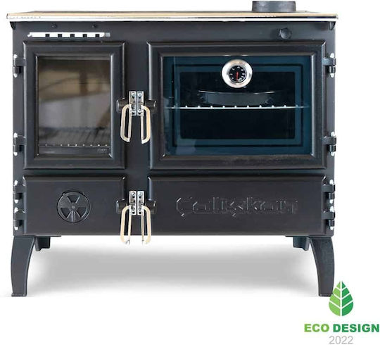 Caliskan 214 Oțel Soba pe lemne cu Cuptor 6.4kW Gri