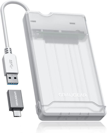Graugear Case for Hard Drive 2.5" SATA III with Connection USB 3.2