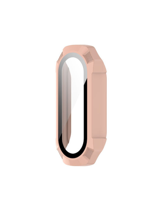 Tough Armor Defence Пластмасов Калъф със Стъкло в Розов цвят за Mi Band 7