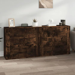 vidaXL Kommode Für Schlafzimmer Holzschatten Rauch Eiche Mit 6 Schubladen 160x33x70cm