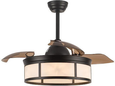 Eurolamp Ventilator de Tavan 107cm cu Lumină și Telecomandă Negru