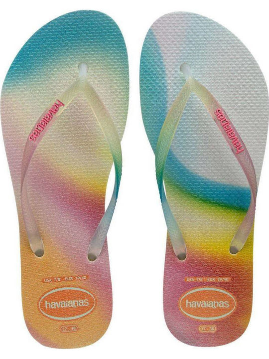 Havaianas Slim Metallic Flip Flops Rainbow