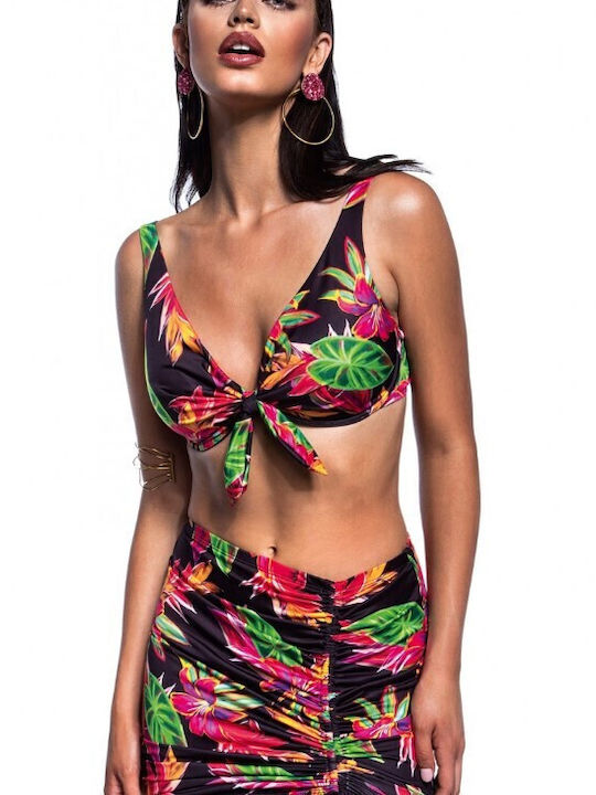 Bluepoint Underwire Bikini Swim Top with Adjustable Straps Black Floral