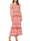 Only Summer Maxi Dress with Ruffle Pink