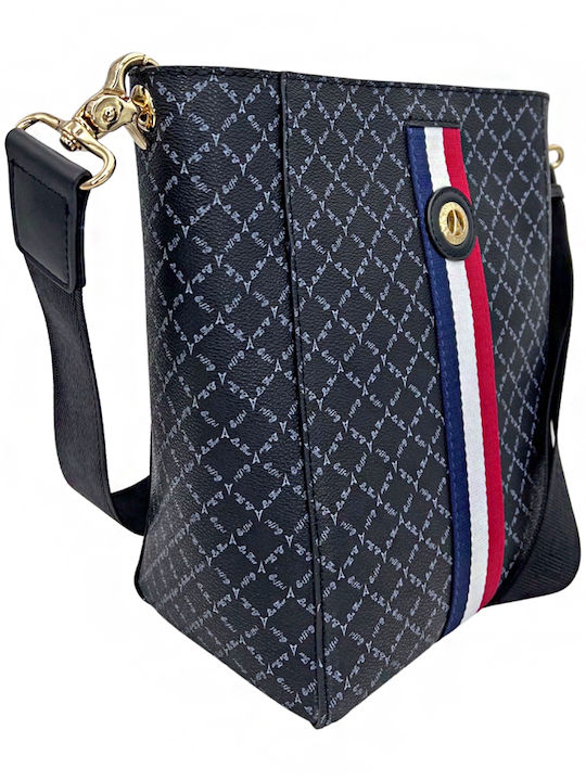 La tour Eiffel Din piele Geantă de damă Crossbody Neagră