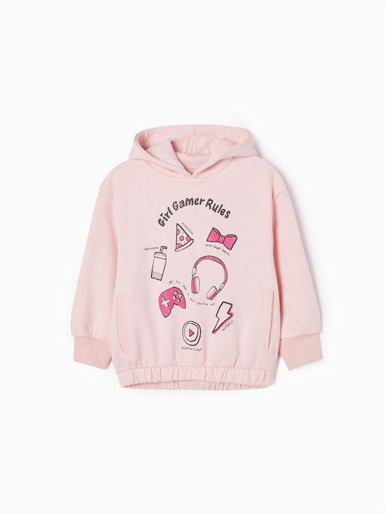 Zippy Kids Sweatshirt with Hood and Pocket Pink