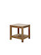 Square Side Coffee Table Made of Solid Wood Beige W60xL60xH60cm
